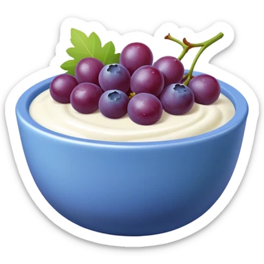 yoghurt bowl with grapes and blueberries sticker