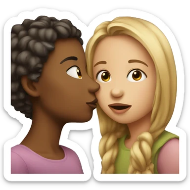 girl kissing girl sticker