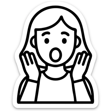 shocked woman sticker