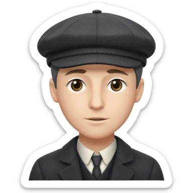 flat cap hat like Peaky Blinders sticker