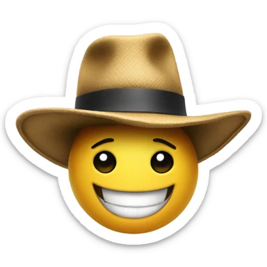 Smiley With too big hat sticker