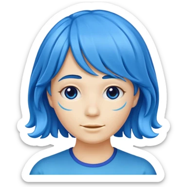 blue wig sticker