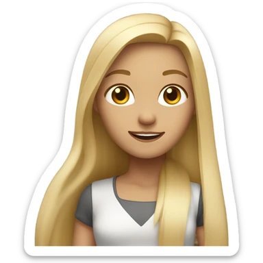 Blond Girl with long straight hair dancing Zumba sticker