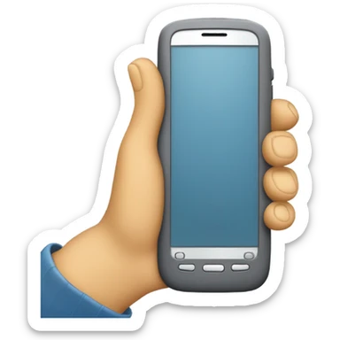 mobile phone with waving hand sticker