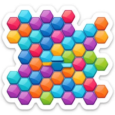Block blast remix hexagon sticker