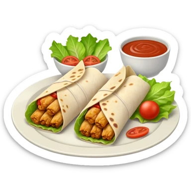fork and chicken wrap side by side sticker