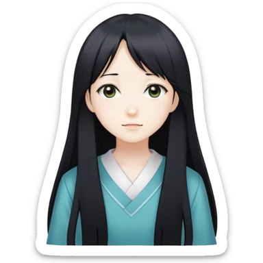 Sawako, anime girl with long black hair sticker