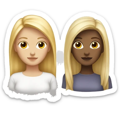 Dark blonde female and blonde female best friends sticker