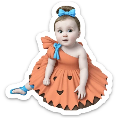child in blue dress sticker
