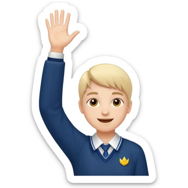 happy school student raising arms sticker