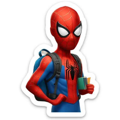 Spiderman goes to school sticker