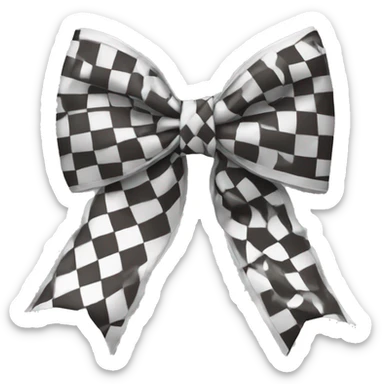 white checkered bow sticker