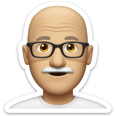semi bald man with mustache and glasses in his 50s sticker