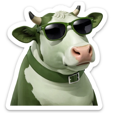 Cow wear sunglasses sticker