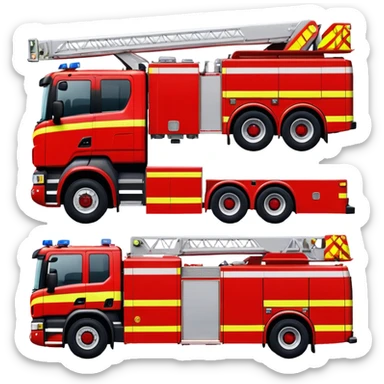Fire Truck - Scania P320 Fire Truck (Model Year: 2015) (Iconic Colour: Red with white and yellow stripes) sticker