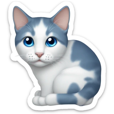 Gato blanco con ojos azules sticker