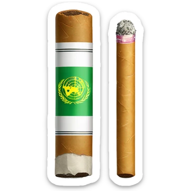 Un cigarro, que sea grande y tenga algo verde sticker