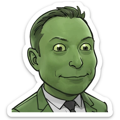 Elon musk with a big nose  sticker