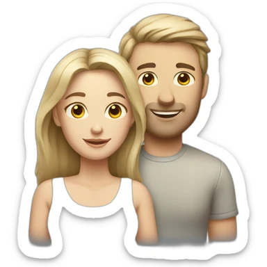 white caucasian couple sticker