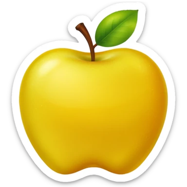 yellow  apple sticker