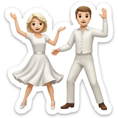 Man and woman dancing white sticker