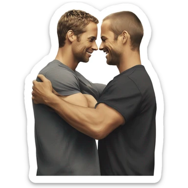 dominic toretto hug paul walker sticker