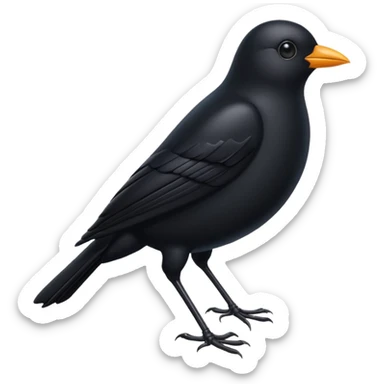 black bird, simple sticker