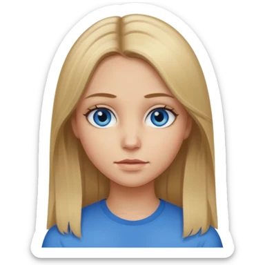 Dirty blonde hair girl with straight middle part sticker