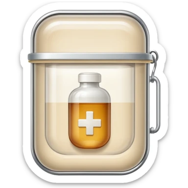 medicine capsule in case in nutral colors sticker