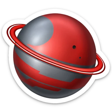 Grey Planet with red trading trending line and black background sticker