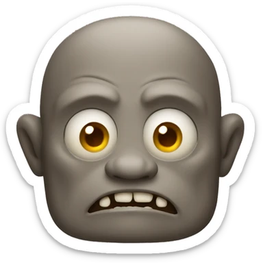 Grey Brown color Ogre, scary sticker