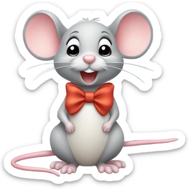mouse with bow sticker