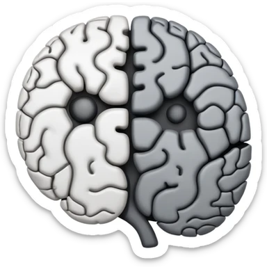 yin-yang symbol made of brain halves sticker