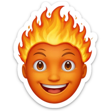 Make it look like a normal emoji just with burning head🙂🔥 sticker