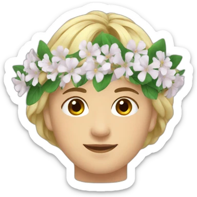 slavic flower crown sticker