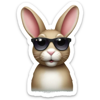 Bunny with sunglasses  sticker