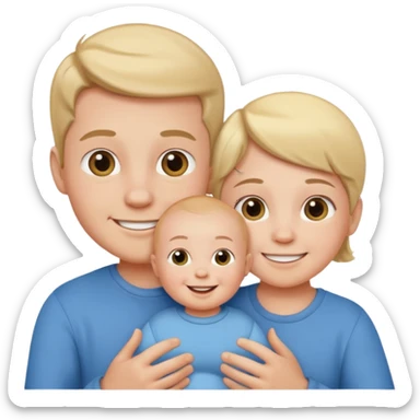 Baby boy and parents sticker