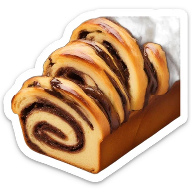 Babka loaf with chocolate swirl sticker
