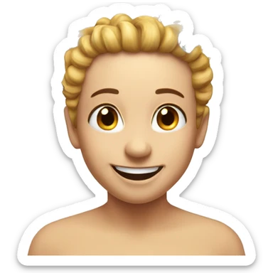 a happy face with butterflies around its head expressing illusion or fantasy sticker