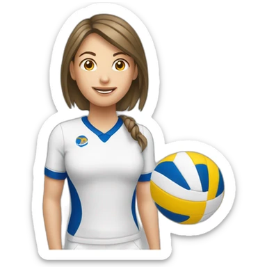 een meisje dat volleybald sticker