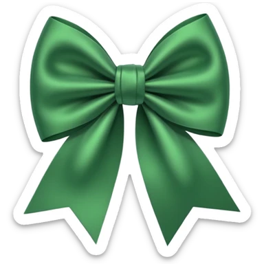 Green bow emoji sticker