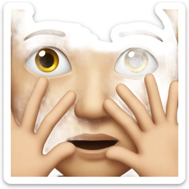 Someone rolling there eyes giving there hand sticker