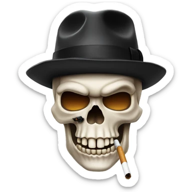 Skull face with cig and mafia hat sticker