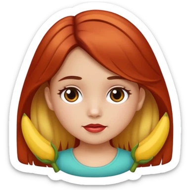 Una niña con piel de color carne y medio morena y medio morena de pelo sticker