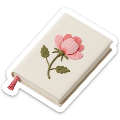 pretty ivory floral embroidered hardcover journal sticker