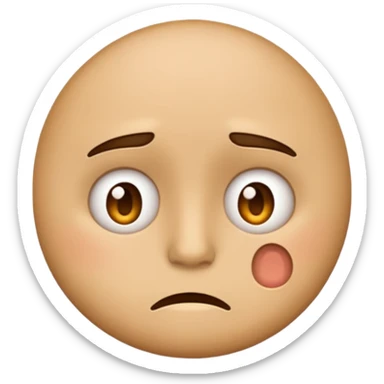 Blunt face emoji that’s exhausted from work sticker