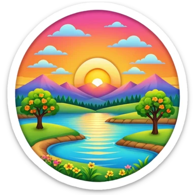 Pôr do sol com Naturezw sticker