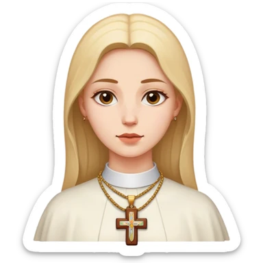 woman catholic neck cross sticker