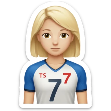 blonde Number 7 Printed Athlete sticker