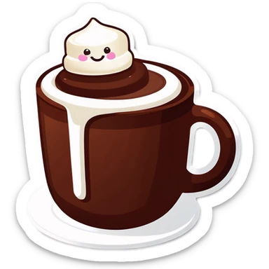 Hot chocolate with marshmallows sticker